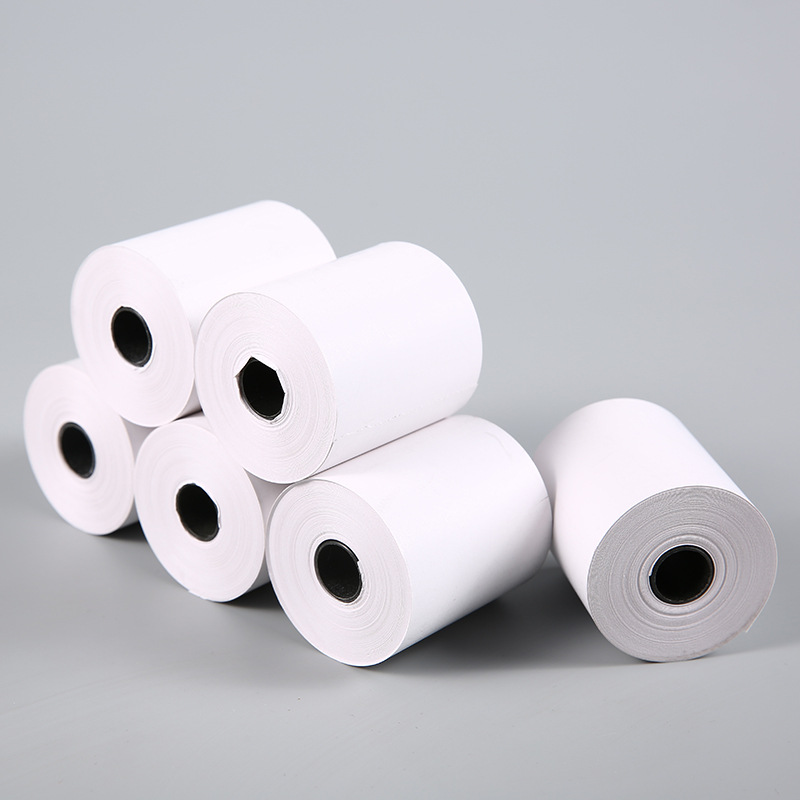 Papel de caja registradora térmica avanzada 80*80 pequeño núcleo de goma para llevar recepción 80*50 Impresión de papel de recibo 57*50 papel de caja registradora