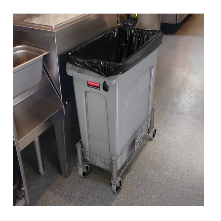 Lobemy 1968468 Square Trash Can Cart Stainless Steel Small Wheels Kitchen Storage Bucket Cart Wheels