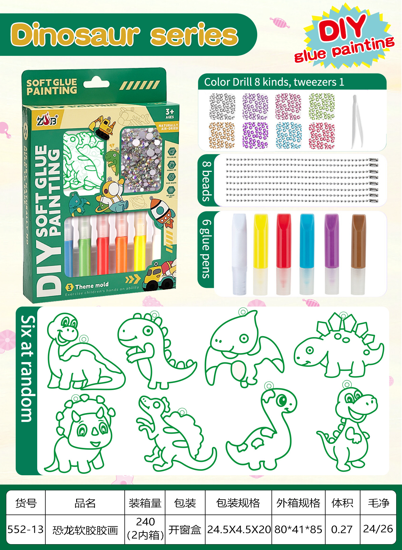Set de Pintura de Cristal DIY para Niños de Plástico Sin Hornear para Niñas