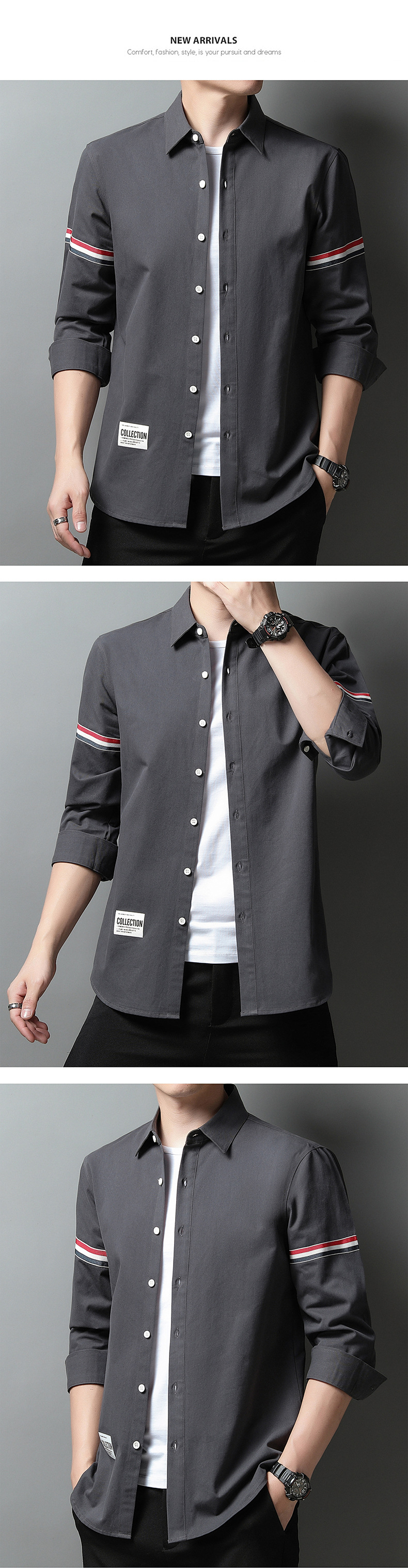 C8267 830K ÁO SƠ MI NAM TONREST MÙA XUÂN THU ĐÔNG PHONG CÁCH TRẺ TRUNG PHONG CÁCH HÀN QUỐC KÍN CỔ THỜI TRANG NAM VẢI BÔNG G03 SẢN PHẨM MỚI