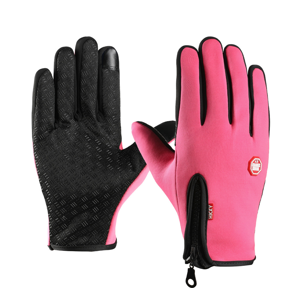 Guantes cálidos para ciclismo para hombres y mujeres, impermeables y con forro de terciopelo, para deportes al aire libre, esquí, guantes de invierno antideslizantes con pantalla táctil