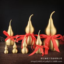黄铜工艺品摆件精品素面葫芦光面拉丝葫芦摆件