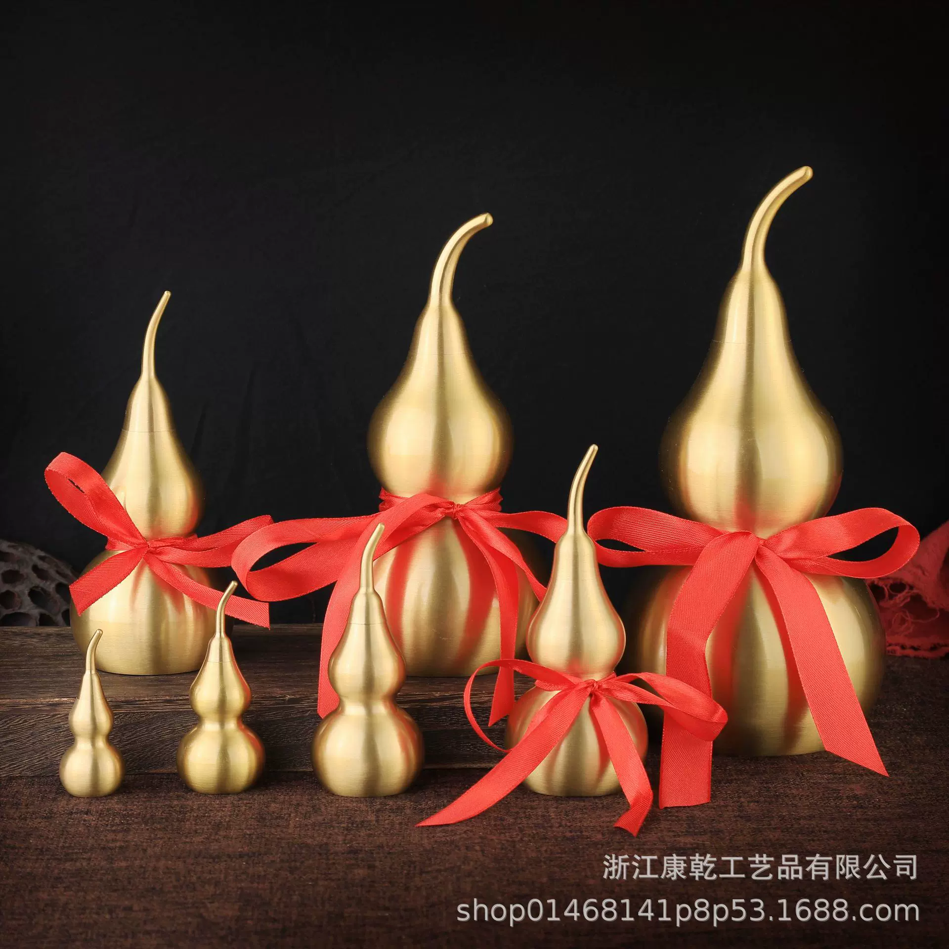 黄铜工艺品摆件精品素面葫芦光面拉丝葫芦摆件