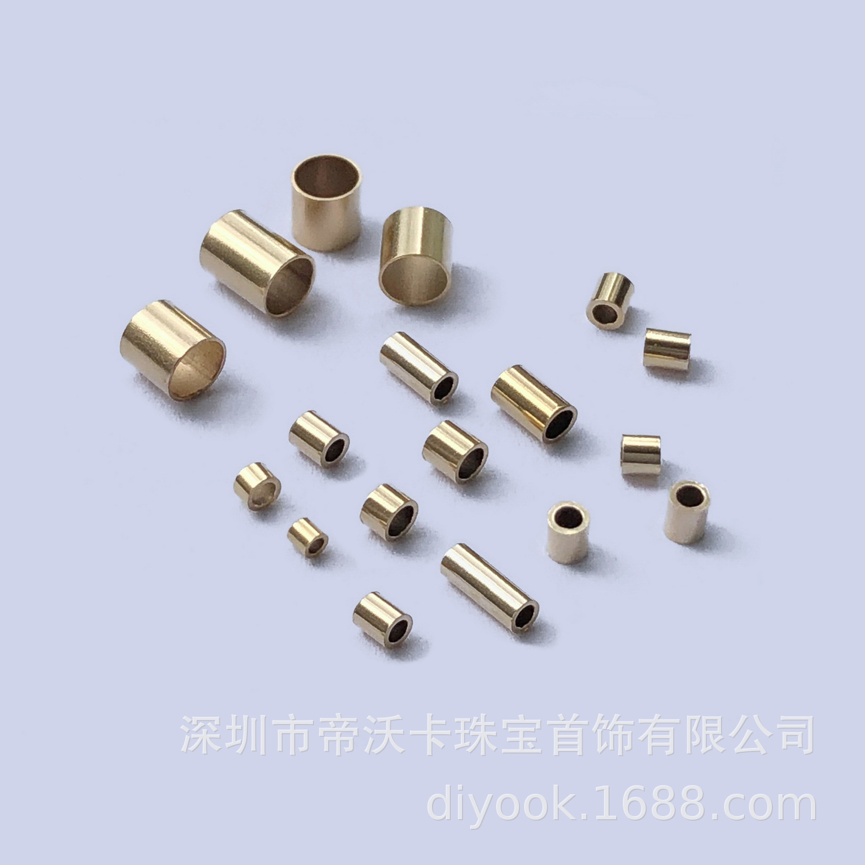 美国14K包金注金夹扁定位管小直管定位珠DIY手链隔管收尾材料配件