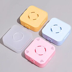 100分粉扑收纳盒透气粉扑盒棉花糖气垫防尘方形外出空盒子便携式