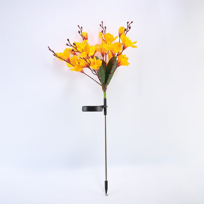 lámpara solar al aire libre villa impermeable simulación magnolia lámpara de suelo jardín jardín paisaje decoración lámpara de césped