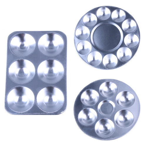 Aluminum palette simple palette easy washable rectangular watercolor paint board art painting supplies tools