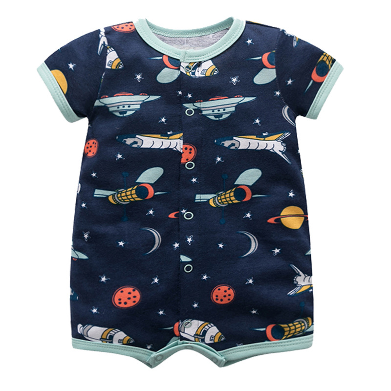 Fábrica al por mayor recién nacido mono de primavera y verano de algodón de manga corta mameluco boxeador mameluco niños y niñas bebé mameluco ropa para niños