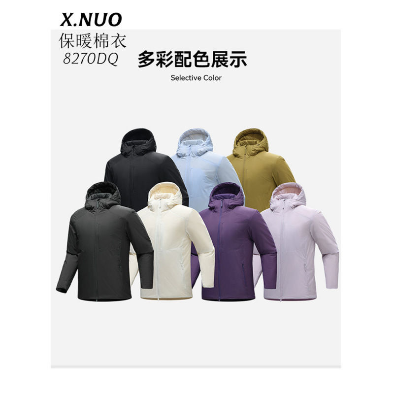Men's windproof cotton jacket, corporate workwear, lightweight coat, winter thickened hooded cotton jacket, women's puffer jacket, cotton-padded coat