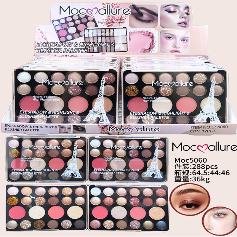 Mocoallure nuevo comercio exterior transfronterizo Torre Eiffel cubierta de sombra de ojos multicolor plato de perla mate blush
