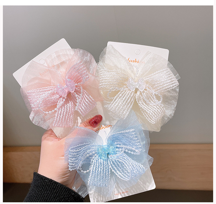 Girl's Cute Sweet Bow Knot Cloth Hair Clip display picture 1