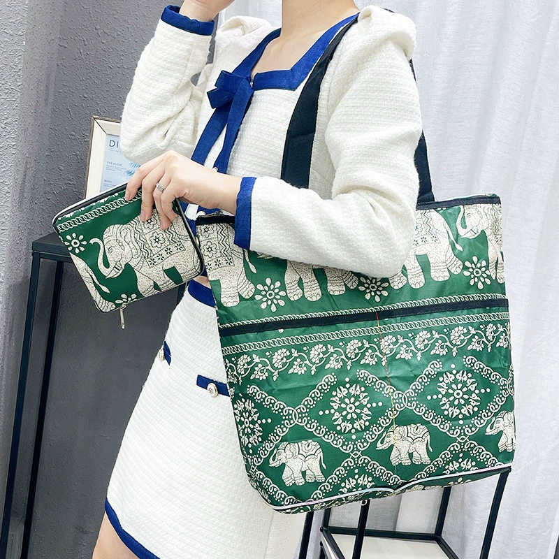 М compressed cartoon folding handheld shopping bag, вместительная льняная сумка, ткань оксфорд, корейский стиль