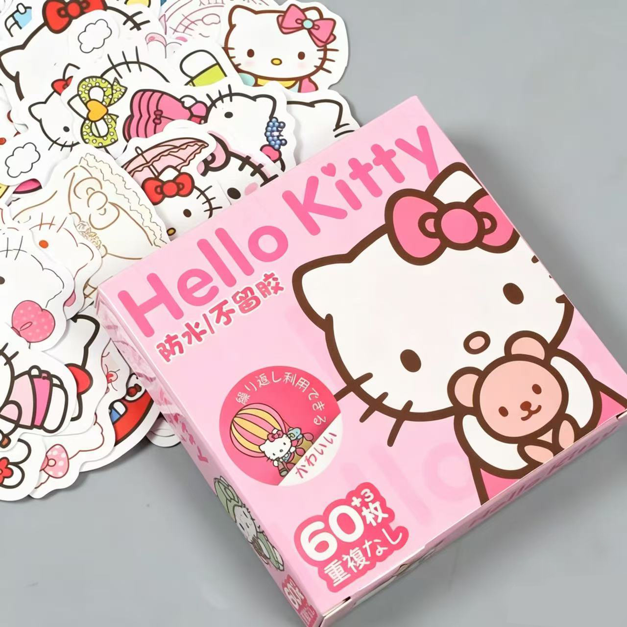63 pegatinas de caja de regalo para niños encantadores personajes de dibujos animados transfronterizos decoración caliente pegatinas impermeables al por mayor