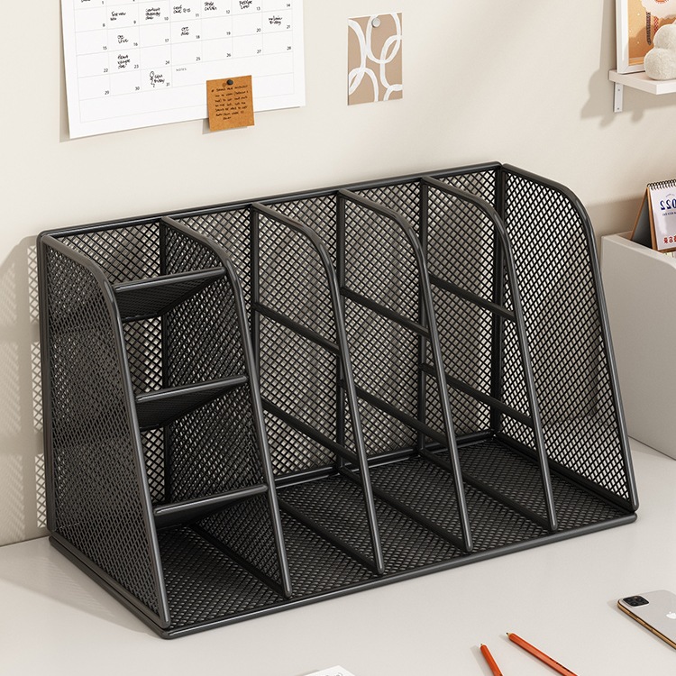 Book Stand Desktop Student Book Storage Rack Stationery Pen Holder Bookshelf Office Document Desk Storage Rack