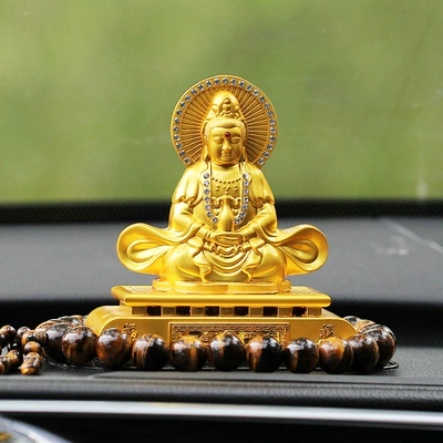 Perfplant seat, alloy Guanyin car - cannot-add-perfume-square-bottom-aquarius-guanyin-tiger-eye-stone-beads