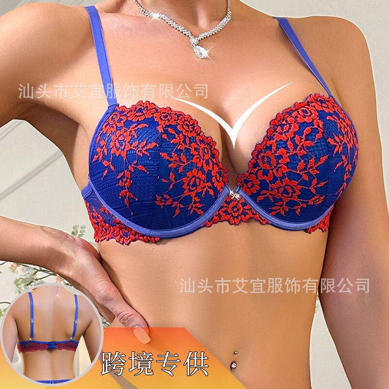 Temu Exclusive Cross-Border Lace French-Style Sexy Push-Up Bra for Women in Europe and America