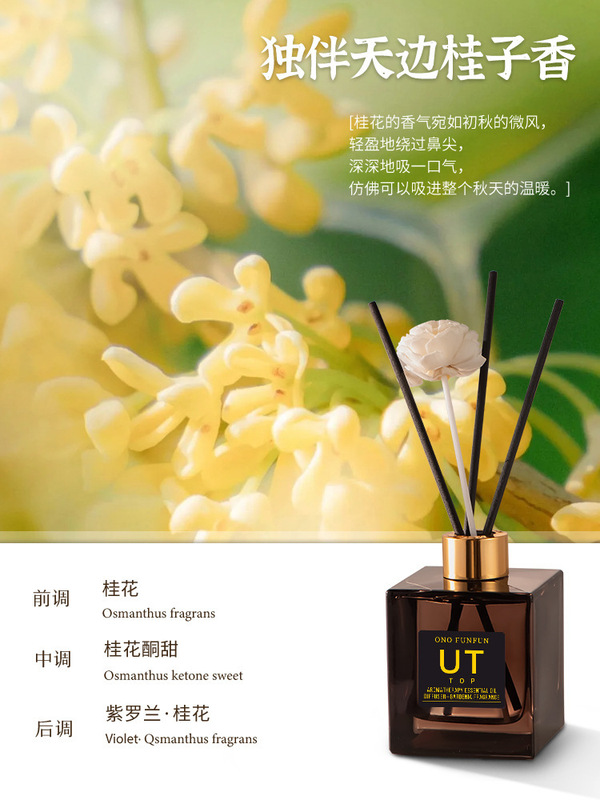 UT栀子花植物香薰室内家用酒店无火香熏厕所除臭香氛精油扩香摆件|undefined