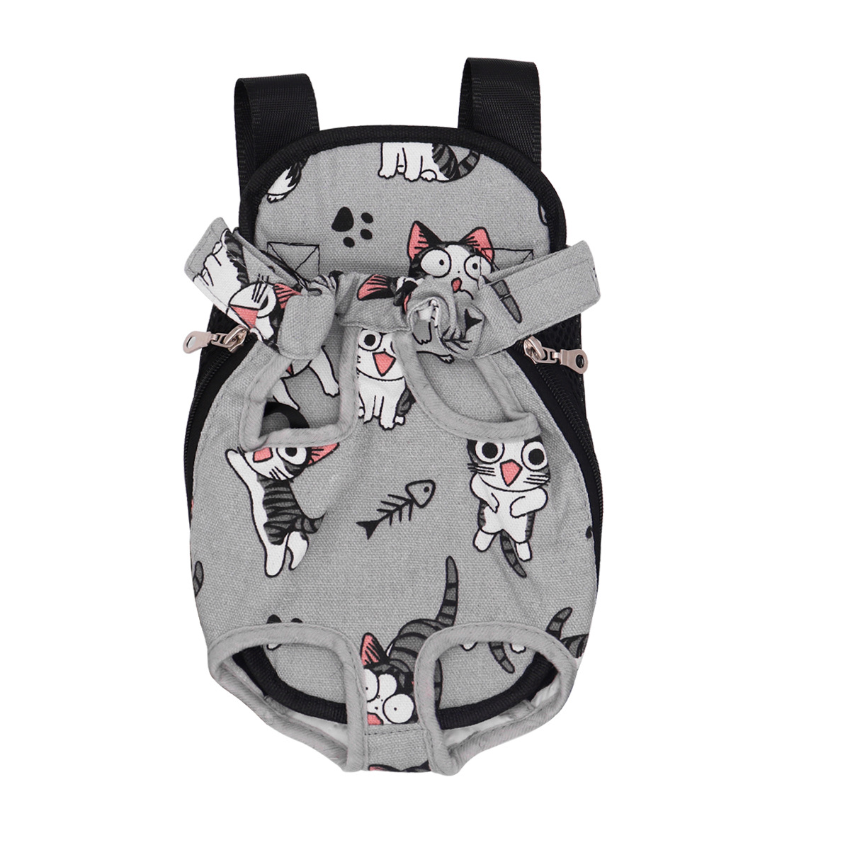 Mochila para perros, bolsa de cuatro patas para perros pequeños, tela de malla transpirable ajustable, cinturón para gatos, bolsa de pecho, bolsa de pecho