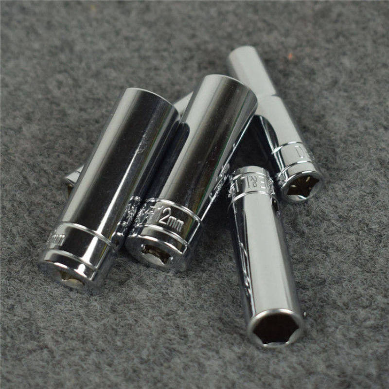 Cubierta de manguito alargada interna y externa hexagonal profundizada cabeza de manguito herramienta de llave de trinquete pequeña volante 6.3mm1 / 4 reparación de automóviles