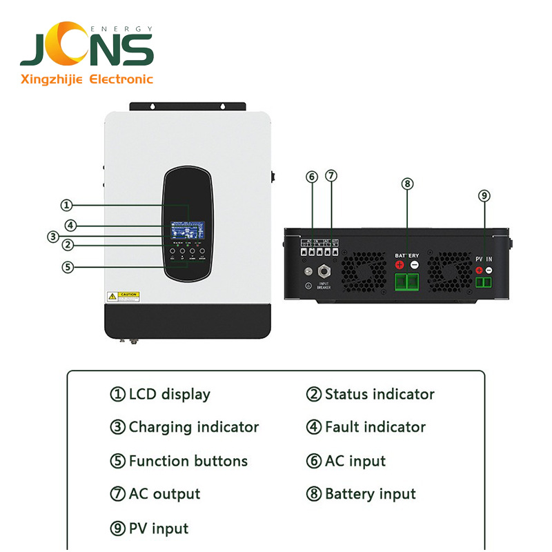 1.8 - 6.2KW Inverter solar doméstico WIFI solar refrigerado por aire inverter inteligente de alta potencia