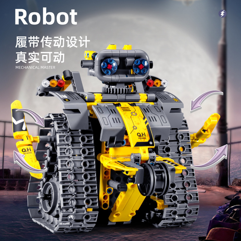 Compatible con la programación de la aplicación de bloques de Lego, robot de control remoto dual, juguete de ensamblaje de partículas pequeñas, Panlos Wanzhi 8039