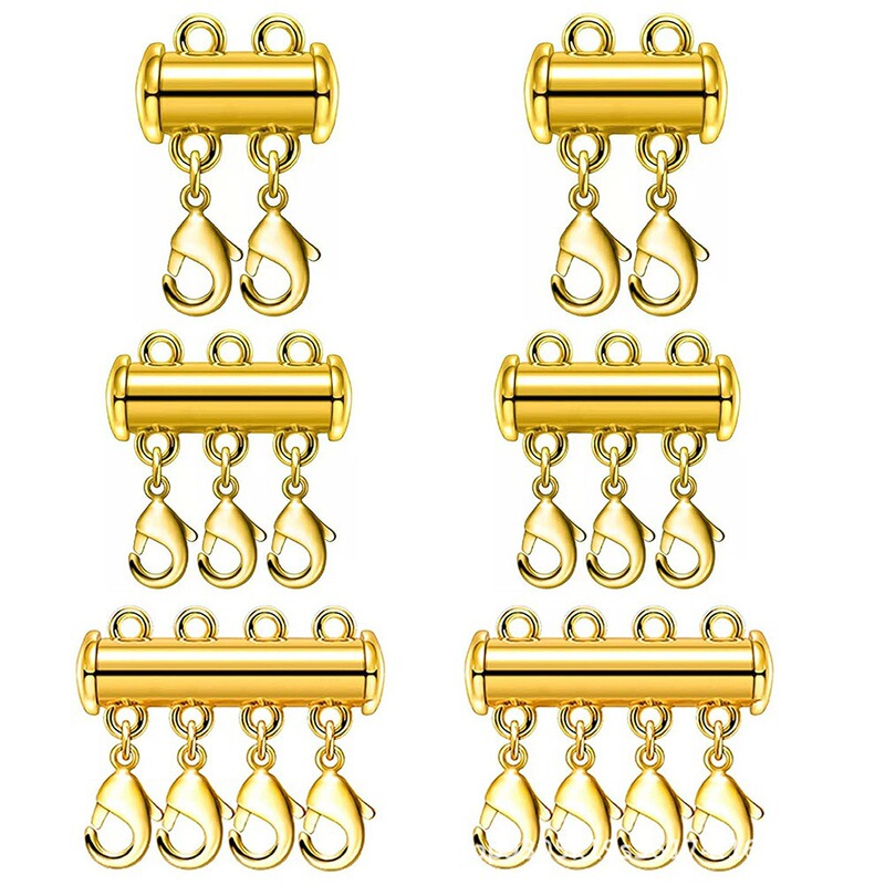 Multi-layer Magnetic Breasted Necklace Layered Buckle Magnetic Sliding Lock Necklace Connector Multi-strand Sliding Tube Buckle
