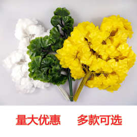 仿真银杏叶银杏枝过胶假树枝树叶绿植秋季园林绿化工程装饰批发