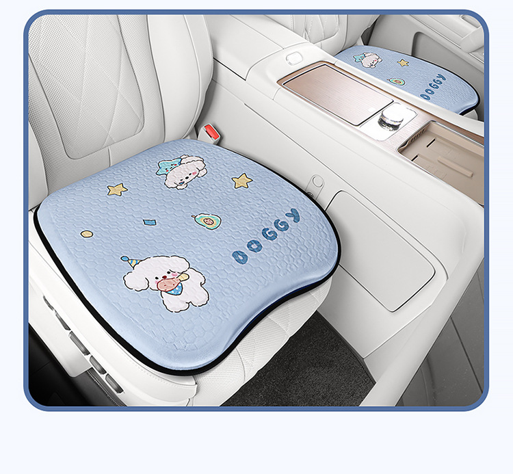 Summer Plush Gel Car Cushion Office Ice Silk Chair Cushion Cartoon Fat Cushion Gel Breathable Seat Cool Cushion