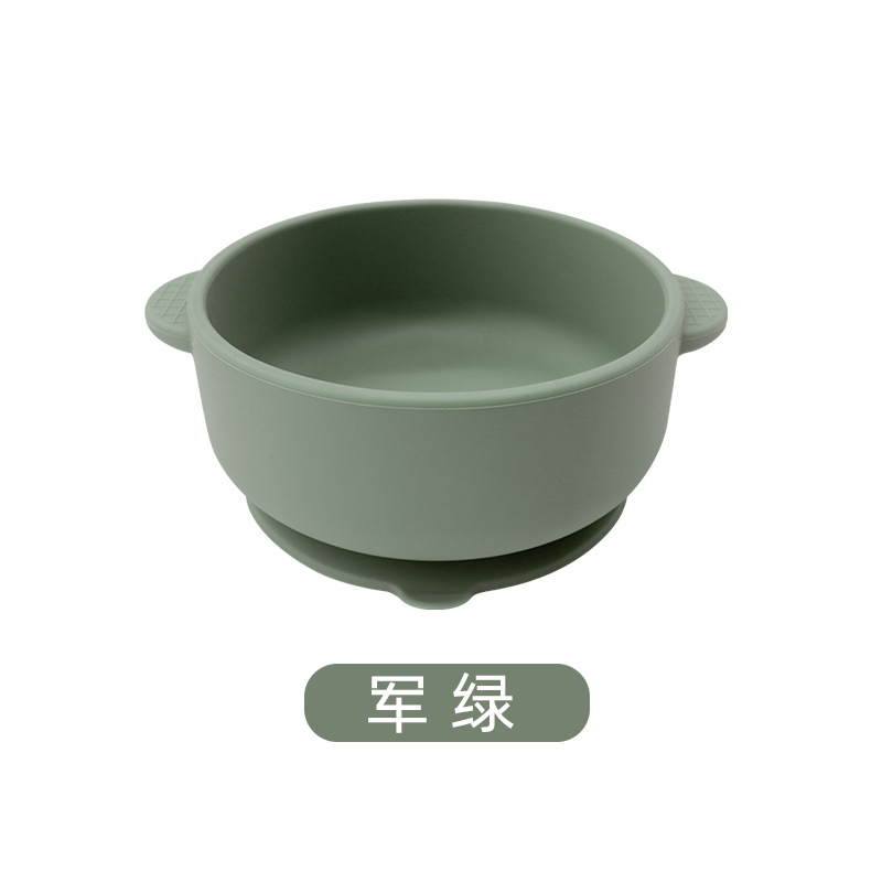 Tazón para orejas de silicona de grado alimenticio para bebés Tazón para orejas de cinturón antideslizante de color sólido para niños Tazón para orejas con ventosa