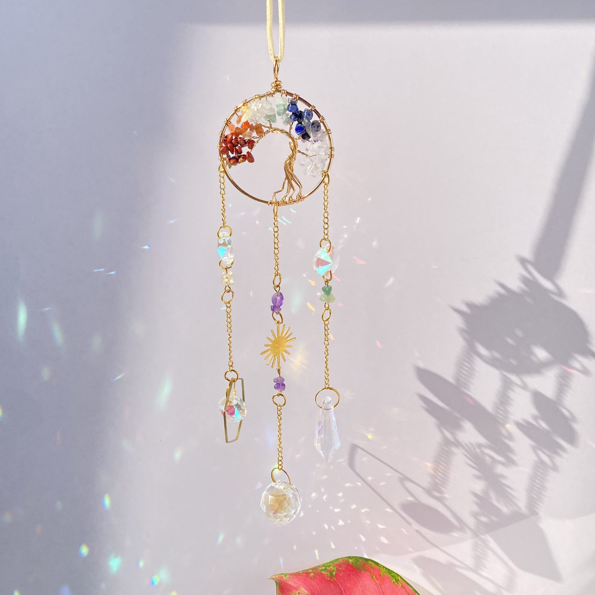 1 Piece Quantity Simple Style Geometric Crystal Suncatcher Wind Chime Wall Art