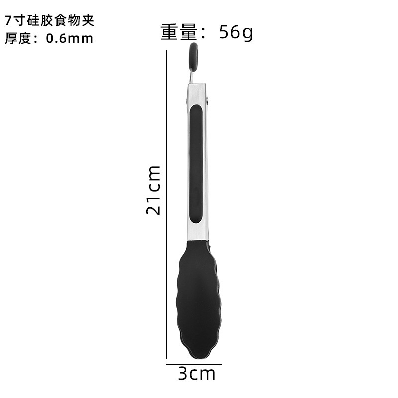 シリコン食品クリップスタンド付き食品クリップバーベキュークリップキッチンステンレス製シリコンステーキ焼肉パン家庭用|undefined