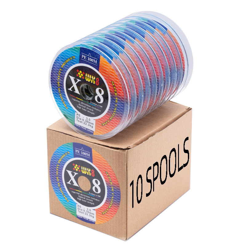 Foreign trade goods 8 1000 meters strong horse fishing line 10 plate packaging PE braided line fishing line sea fishing Luya fishing Foreign trade goods 8 1000 meters strong horse fishing line 10 plate packaging PE braided line fishing line sea fishing Luya fishing