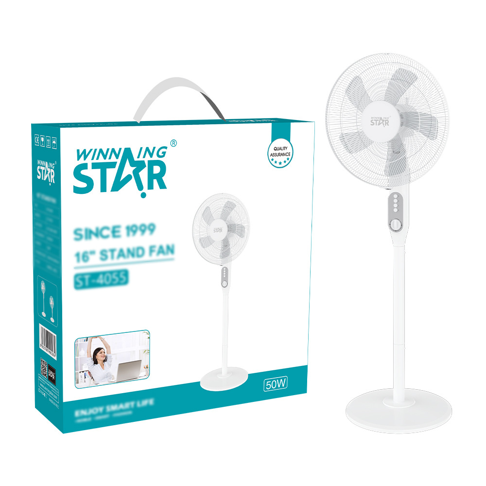 Winningstar transfronteriza Venta caliente estándar europeo británico 16 pulgadas hogar 50W sacudiendo la cabeza ventilador de piso portátil