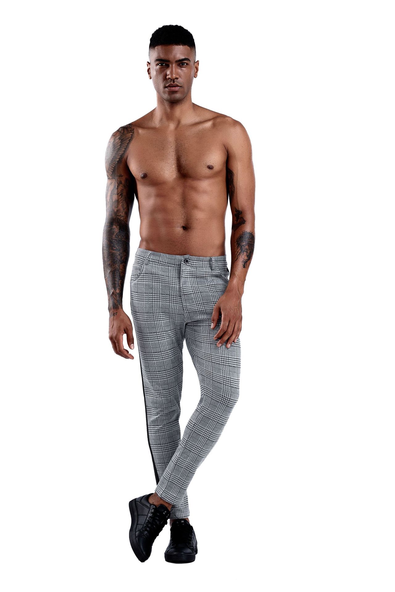 Casual broek heren - geruite broek in streetwear stijl_voghion.com