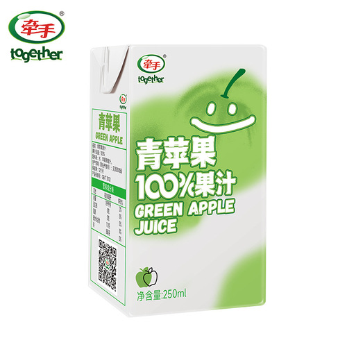 【Factory Direct】Hand-in-Hand Green Apple 100% Juice 250ml*6 Boxes Full Carton Wholesale Beverage Drink