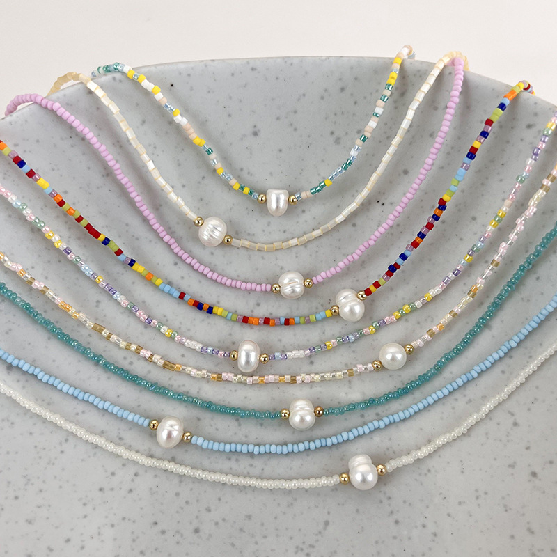 Bohemian Geometric Beaded Freshwater Pearl Women's Necklace display picture 3