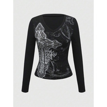 I 73006 Pure desire V-neck long sleeve T-shirt ���� V �쳤��