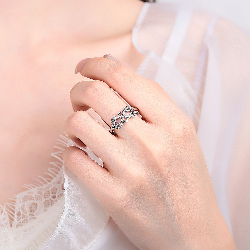 Roségold Infinity Zirkonia Ring Für Damen Modeschmuck_voghion.com