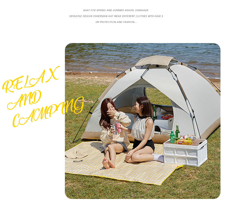 High-End Simple Automatic Quick-Opening Tent for Outdoor Travel and Camping, Uv-Resistant Outdoor Tent for 3-4 People, Double-Layer Tent