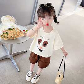 女童夏季卡通套装2025新款儿童可爱洋气女宝宝夏装韩版休闲两件套