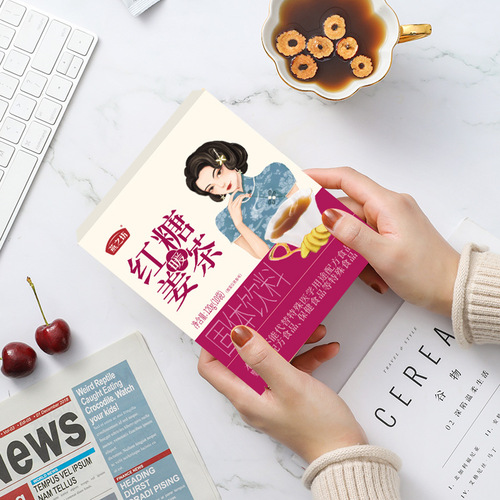 Yan Zhi Fang Red Sugar Ginger Tea Wholesale Solid Beverage Black Sugar Ginger Tea Menstruation Tea Instant Old Red Sugar Ginger Tea