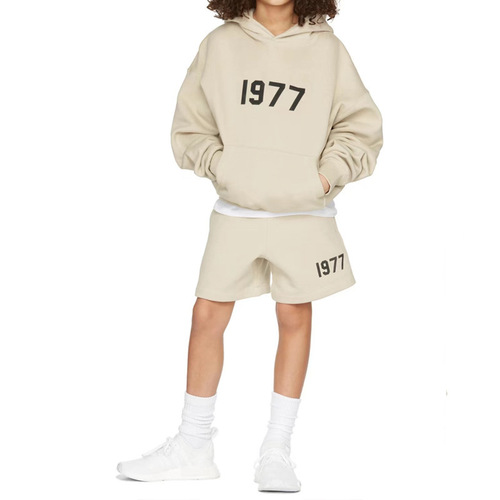 Parent and child clothing High Street 1977 hooded sweatshirt trendy brand ess autumn new children long sleeve t-shirt ins dropshipping one piece
