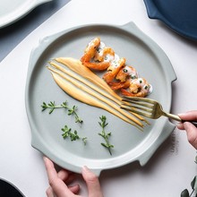 创意纯色北欧风餐具碗碟家用菜盘西餐盘子异形盘汤碗沙拉碗批发