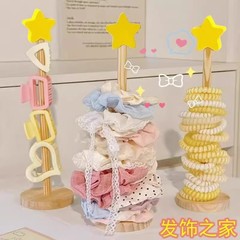 发圈收纳神器大肠发圈发饰置物架实木展示架发夹抓夹鲨鱼夹饰品架