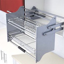厨房吊柜升降碗碟拉篮橱柜上下缓冲下拉式厨柜篮篮源头工厂代发