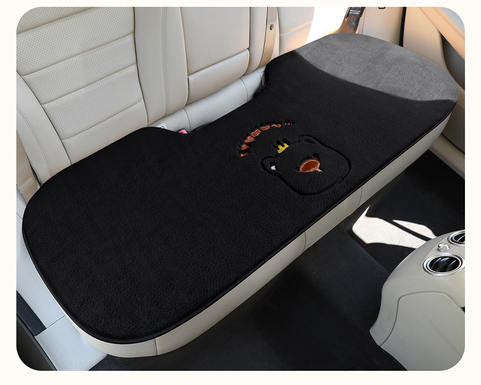 Car Seat Cushion Winter Universal Cartoon Seat Pad Half-Cover Cushion Simple Car Mat Rear Seat Cute Plush Cushion