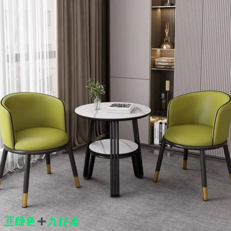 Recepción de negocios de lujo moderno y lujo mezcla de mesa y silla de negociación interior balcón casual café redonda