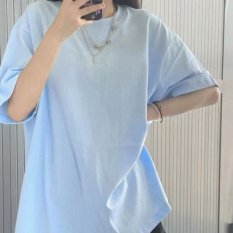 Летняя супер Свободная тонкая футболка с коротким рукавом для женщин, Свободный Повседневный универсальный топ больших размеров с короткими рукавами