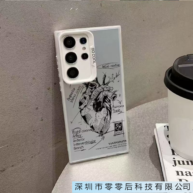 Sketch Heart Suitable for Samsung Galaxy S25Ultra Mobile Phone Case Samsungs24 Cross-Border A55/A56S21