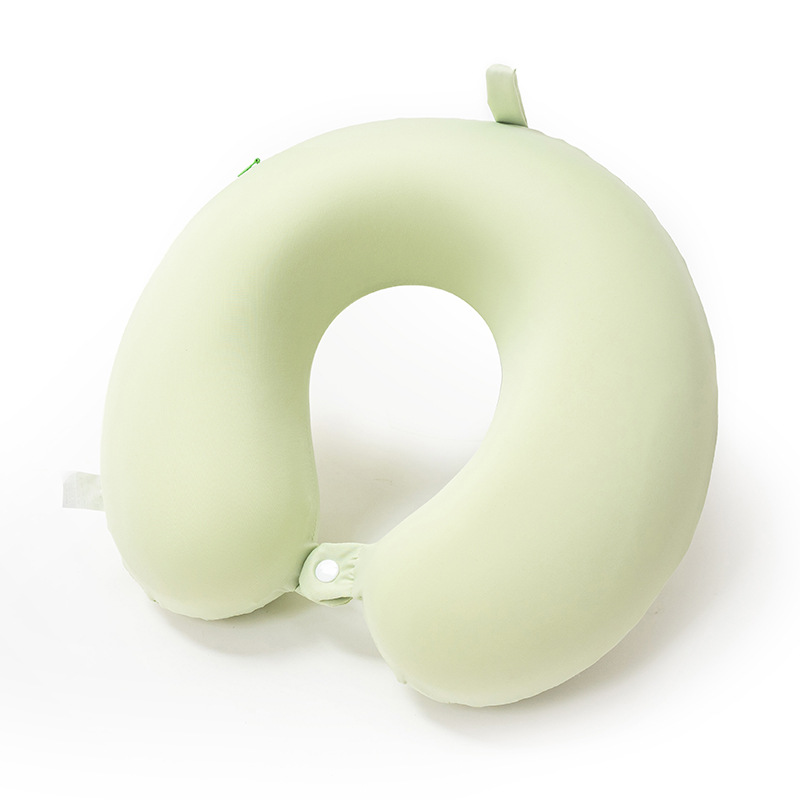 Almohada de viaje en forma de U, almohada cervical de espuma viscoelástica para avión, coche, masaje, portátil, almohada de cuello tipo muñeco